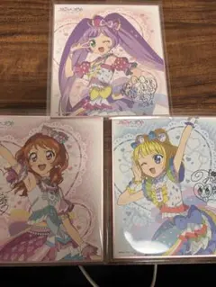ぬ*読様 アイカツ！x プリパラ サイン色紙コレクション　あかり　らぁら　みれぃ