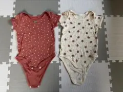 いちご柄半袖下着ロンパース　2枚セット サイズ70