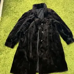 美品ミンク毛皮コート ボタン付きリバーシブル