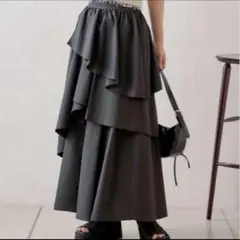 Chico ティアードボリュームスカート ブラック