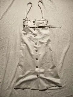 ホワイトキャミワンピース ボタン付き　①-15