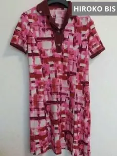 セール【美品】HIROKO BIS ワンピース ピンク Mサイズ 綿100%のサムネイル