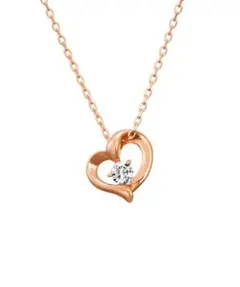 ４℃ K18PG　オープンハート　ダイヤネックレス