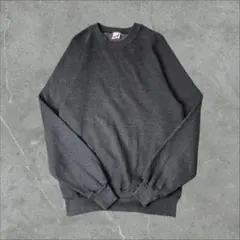 80s 米国製 JERZEES 無地 ブランク スウェット L チャコールグレー