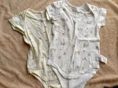 半袖肌着　ボディスーツ 車柄 クマ柄　80サイズ 2枚セット