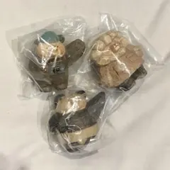 【匿名配送】カプセルトイ　たかはたまさお　木彫り風　くま　３点セット