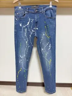 伸縮性強め 春夏 ペイント ZARA MAN ストレッチ スキニー デニム