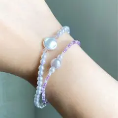 まとめ売り⭐︎パール風　ガラスビーズのブレスレット　アクセサリー　ウィッシュコア
