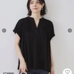 OPAQUE.CLIP キーネック 半袖カットソー ブラックのサムネイル
