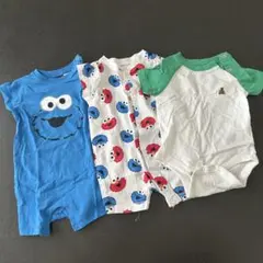 H&M エルモロンパースセット 0-3ヶ月