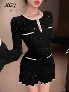 Dazy 黒 スパンコール付き ニットセーター