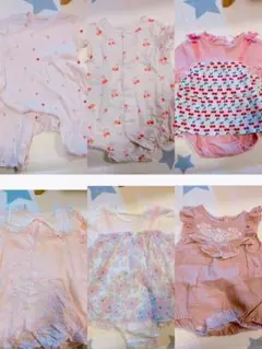 まとめ売り　春生まれ女の子　ロンパースセット　70 80