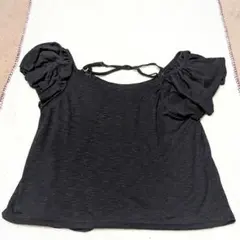 GORGE オフショルダー 半袖 トップス ブラック カットソー バッククロスのサムネイル