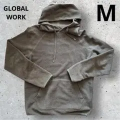 GLOBAL WORK フリースパーカー カーキ Ｍ
