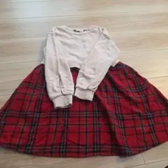 branshes 長袖チェックワンピース