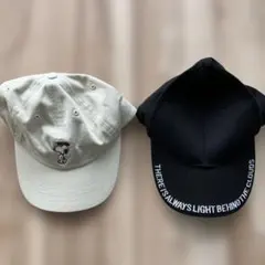 UNIQLO PEANUTS キャップ 黒のキャップ2点セットのサムネイル