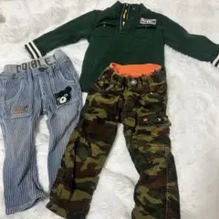 ダブルビーまとめ売り緑色トレーナーとパンツ2本セット