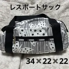 ストライプ 蝶模様 小型ボストンバッグ