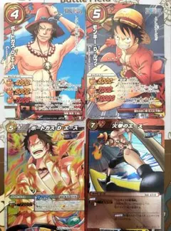 ONE PIECE　ルフィエース４枚セット　トレカ　ミラバト