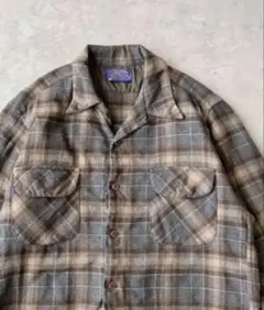 70s PENDLETON ウール オンブレチェックシャツ USA製