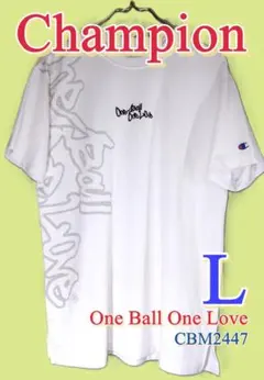 【美品】チャンピオン バスケ Tシャツ One Ball One Love L白