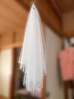 ウェディングベール ショートベール コーム付き 前70cm 後ろ90cm