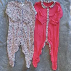 nextbaby花柄足付きロンパース　サイズ6-9m 2枚セット