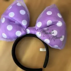 ディズニー　ミニーマウス 水玉リボンカチューシャ