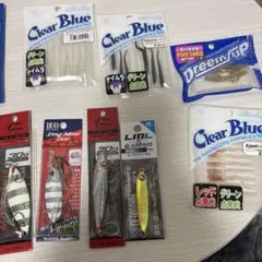シマノ他ルアーの2つ、少し使った仕掛け、新品、ライトエギング3つ。1