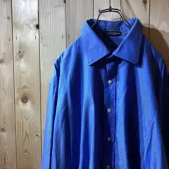 ss2764 US古着 KIRKLAND ノンアイロンシャツ 青 ブルーのサムネイル