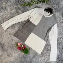 ✨COMME CA ISM ✨サイズL パッチワークデザインの長袖シャツ