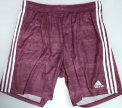 adidas 赤 ワインレッド ストライプ ハーフパンツ