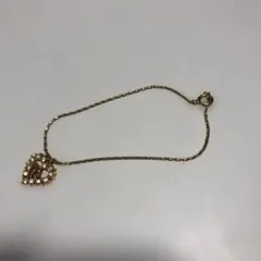 12786 クリスチャンディオール　ハート型クリスタル装飾ブレスレット