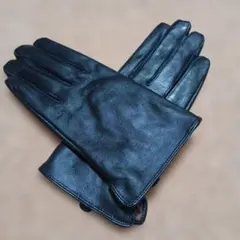 レザー製 ブラック手袋 手首ゴム入り　未使用