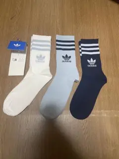 adidas ストライプソックス 3足セットLサイズ　28-30cm