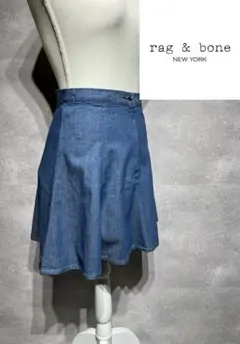 【新品タグ付♡】ラグアンドボーン デニム フレア ミニスカート ブルー 25 M