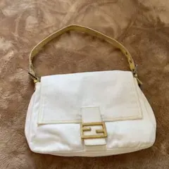 フェンディ　デニム×パイソン　マンマバケット　ハンドバッグ