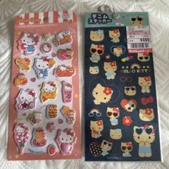 Hello Kitty マシュマロシールとデニムステッカーセット