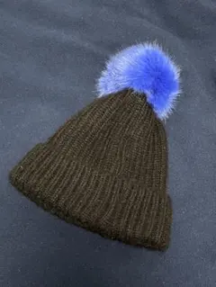 ZARA ニット帽 ポンポン付き 黒 M