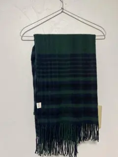 BEAMS DESIGN チェック柄マフラー　グリーン　クリスマス　ビームス