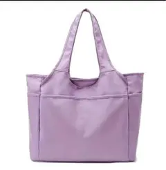 【パープル】新品 トートバッグ　ナイロン 軽量 シンプル　カジュアル　A4