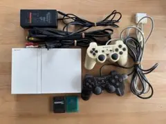 PS2 SCPH-75000 白 メモリーカード付 コントローラー2個付