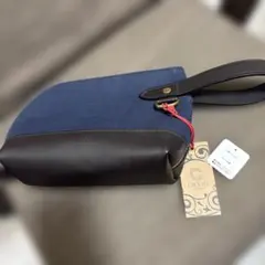 CROOTS クルーツ　牛革×キャンパス　ファスナーポーチ　イギリス製