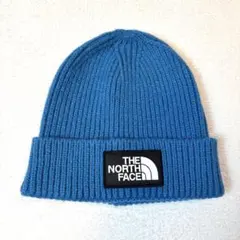 【美品】ノースフェイス ロゴボックス カフビーニー ブルー ユニセックス