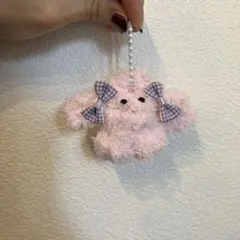 ピンクのわんちゃん モール人形　モールドール　モールマスコット　キーホルダー韓国