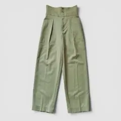 極美品　ミースロエ　ウエストデザインマニッシュパンツ 2WAY オリーブ　0