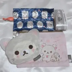 コリラックマ アソートコレクション フェイスポーチ サテン巾着 スクエアポーチ