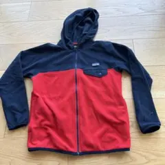 パタゴニア Patagonia フリース パーカー キッズ S ネイビーレッド