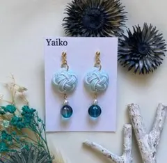 水引【雪の結晶】ピアス／イヤリング