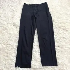 n8353 無印良品 チノタックワイドパンツ L ウエストゴム ストレッチ 濃紺